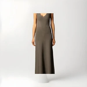 Emporio Armani Chevron Ottoman Knit Maxi Dress Seamless Olive Green Gr.36 Neu mit Etikett - Bild 1 von 11