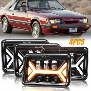 Faros LED 4x6"" haz alto/bajo DRL halo para Chevrolet Caprice 1977-1986 4 un. - Imagen 1 de 12