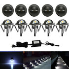 10x 35mm Half Moon Outdoor Yard Stair LED Deck Step Black Fence Light Cool White