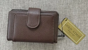 Gold Coast Damen Geldbörse Pebbled Kunstleder Braun Neu mit Etikett - Bild 1 von 5