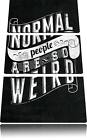 Normal People Are Weird Black 3-Teiler Canvas Picture Wall Decoration Art Print