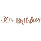 Rose Gold Foil Finish 30th Birthday Letter Hanging Banner Party Decorations 1m