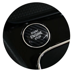 3D Gel Startknopf Cover Emblem Carbon Schwarz-Weiß Start Stop Folie DM004 - Afbeelding 1 van 5