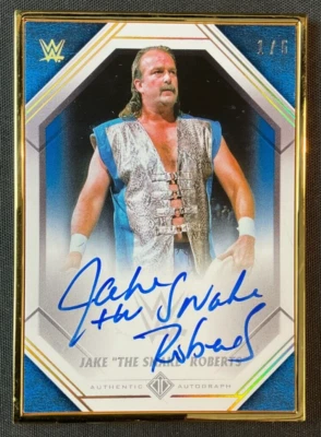 Jake the Snake Roberts 2021 wwe Transcendent on card auto 1/5! GOLD BORDER! SSP - Image 1 of 3