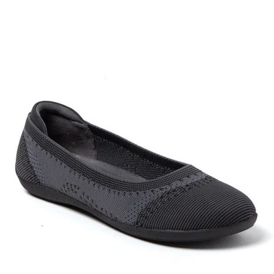 Dearfoams Women's Misty Ballet Flat Slip-on Shoes Black/Grey Size 8.5 - Image 1 of 4