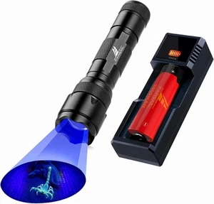 UV Flashlight 395-410nm, High Power Rechargeable UV Led Blacklight Flashlight... - Bild 1 von 9