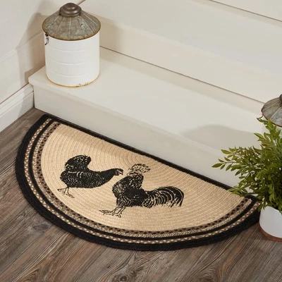 Sawyer Mill Small Jute Half Circle Area Rug Farmhouse Poultry Design, Entrywa... - Image 1 of 4