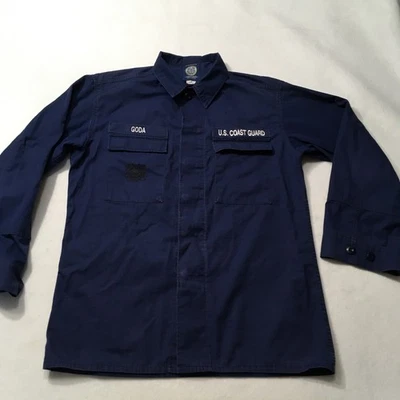 US Coast Guard Shirt Mens 40 long medium  Blue Collar Nautical Military Vintage - Image 1 of 4