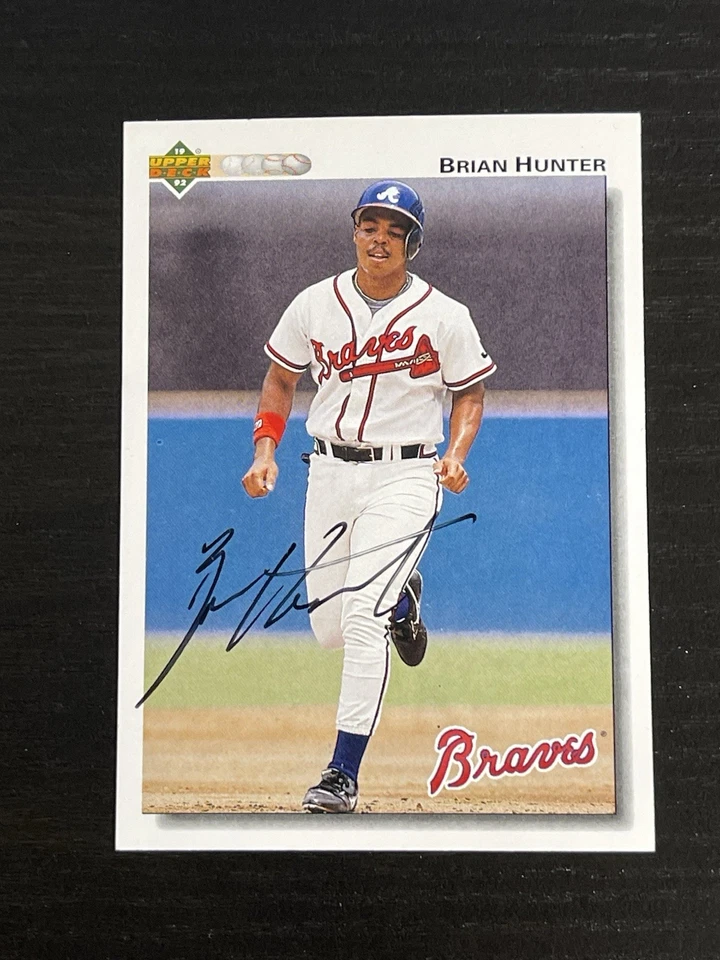1992 Upper Deck BRIAN HUNTER Signed Card autograph AUTO BRAVES MLB - Image 1 of 3