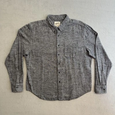 Рубашка мужская Naked And Famous Tweed Flannel размер XL серая текстурированная шерстяная смесь Канада - Изображение 1 из 4