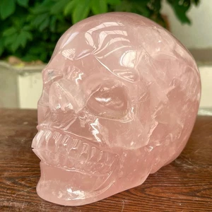 5.61LB Top Natural Rosa Cuarzo Energía Calavera Tallada a Mano Cristal Reiki - Imagen 1 de 5