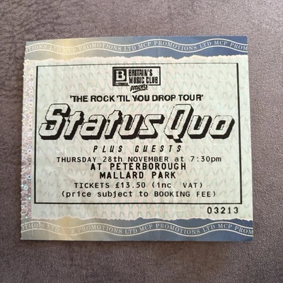 Status Quo - Rock 'Til you drop - Original concert ticket stub 28th November Foto 1 de 2