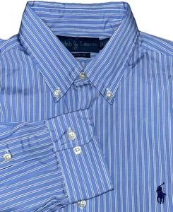 Polo Ralph Lauren Calce Clásico Para Hombre 15.5 32/33 Rayas Abotonadas - Imagen 1 de 7