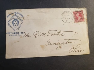 1891 FERTILIZING Co, CHICAGO, ILLINOIS Postal History Cover BONE BLACK, GLUES - Picture 1 of 2