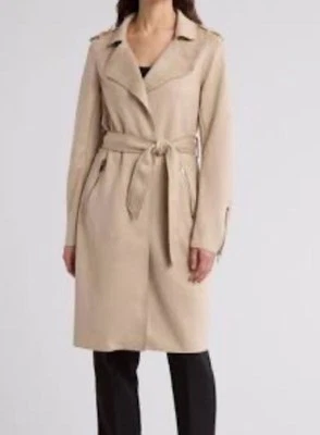 Gabardina T Tahari de gamuza sintética con cinturón. XL. Nuevo con etiquetas Foto 1 de 4