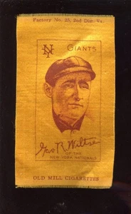 1909 S74 Yellow Old Mill  Baseball Silk George Wiltse New York Giants - Picture 1 of 1