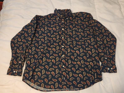 Camisa De Colección Años 90 Dockers Paisley Para Hombre M Manga Larga Botón Estampado Completo Foto 1 de 4