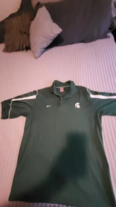 NIKE Michigan state Spartans mens large Golf/Polo shirt.AUTHENTIC Series. - Picture 1 of 6