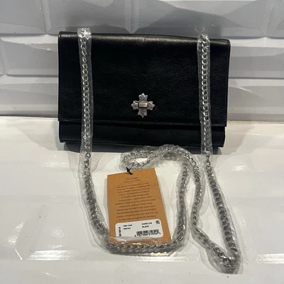 Patricia Nash Giada Chain Black Leather Crossbody Bag New - Image 1 of 4