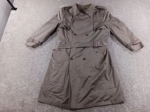 London Fog 44 Regular Herren Jacke Trench Zweireiher Gürtel Beige Gefüttert - Bild 1 von 19