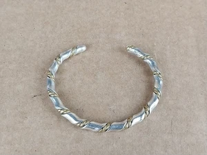 Vintage Armreif Sterlingsilber 925 und Messing gedreht - Bild 1 von 8
