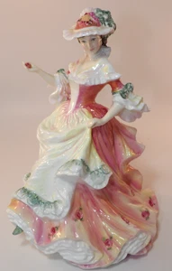 Figura Dama Royal Doulton 8 1/2" HN3709 Flores de Amor Rosa Años 90 Excelente - Imagen 1 de 8