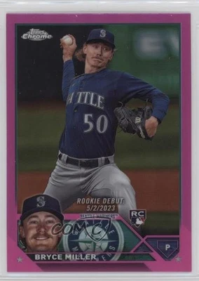 2023 Topps Chrome Update Debut Pink Refractor Bryce Miller #USC99 Rookie RC - Image 1 of 2