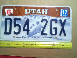 * Nummernschild, Utah, Life Elevated, Greatest Snow on Earth, D54 2GX - Bild 1 von 3