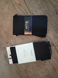 Lot of 2 Control Top BLACK opaque tights Apt 9 and Dress Barn Size Large - Picture 1 of 2