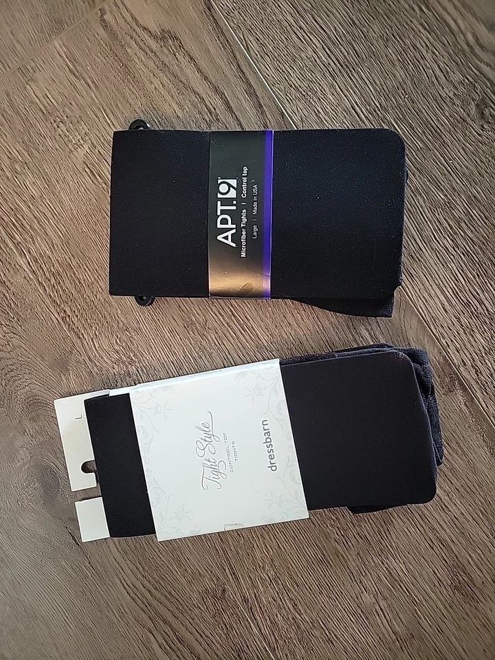 Lote de 2 Medias Control Top NEGRAS Opacas Apt 9 y Vestido Granero Talla Grande Foto 1 de 2