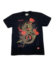 Men’s Maison Noir %100 Authentic T-shirt China Dragon Size Medium Black - Picture 1 of 6