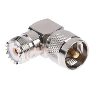 UHF Male PL-259 PL259 to UHF Female SO-239 SO239 Angle 90 RF Adapter connect_qe - Zdjęcie 1 z 12