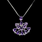 Pear Amethyst 4x3mm Simulated Cz Gemstone 925 Sterling Silver Jewelry Necklace