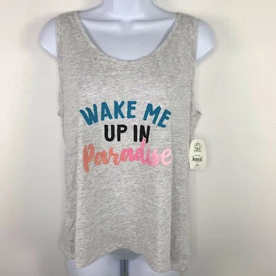 Camiseta sin mangas Secret Treasures para mujer talla M gris Wake Me Up In Paradise NUEVA Foto 1 de 4