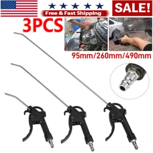 3PCS AIR BLOW GUN KIT AIR COMPRESSOR TOOLS AIR DUST GUN BLOWER TOOL 95/260/490mm - Picture 1 of 11