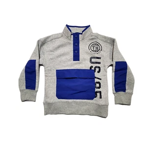 Tommy Hilfiger Boys Sweatshirt Logo Stripe Gray Size S - Picture 1 of 10