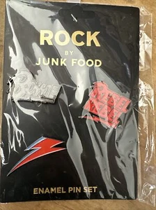 David Bowie Rebel Rebel Rock Enamel Pins 3 Pin Set By Junk Food - Picture 1 of 6