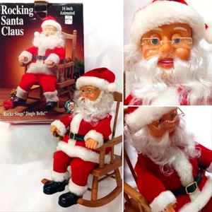 VTG GEMMY ROCKING SANTA CLAUS ONLY SINGS JINGLE BELLS ANIMATED 16" DOES NOT ROCK - Picture 1 of 9