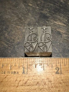 Print Blocks “ 2 Ornamental Borders “ Beautiful Lines, Lead Blocks. #5 - Picture 1 of 7