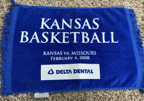 Kansas Jayhawks Basketball Towel. Kansas vs Missouri. 2008. Good Conditioned Cover