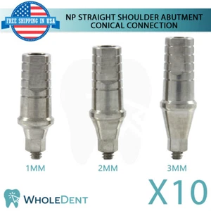 10x Narrow Platform Conical Connection Straight Shoulder Abutment Dental Ø4.0mm - Picture 1 of 5
