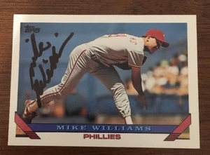 MIKE WILLIAMS 1993 TOPPS AUTOGRAPHED SIGNED AUTO BASEBALL CARD PHILLIES 99 - Picture 1 of 1