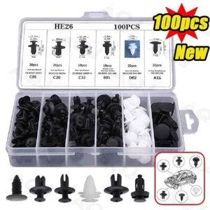 100x Trunk Screw Rivets Retainer Clips Car Set Bumper Fender Push Pin Fastener - Picture 1 of 9