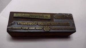 Salem Bank And Trust Company Millersberg Printing Letterpress Printers Block - Picture 1 of 9