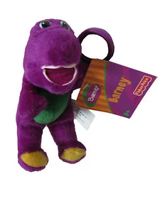 ** R@RE ** Barney 5.5" Plush Key-Chain Clip-On BRAND NEW - Picture 1 of 2