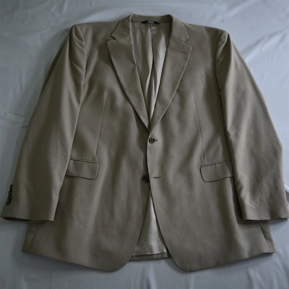 Blazer Traje Chaqueta Abrigo Deportivo De Colección Stafford 50L Beige Tostado Marrón Lino Foto 1 de 4