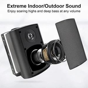 Herdio Outdoor Bluetooth Speakers Wired Waterproof Wall Mount Bass Dual Speakers - Picture 1 of 28