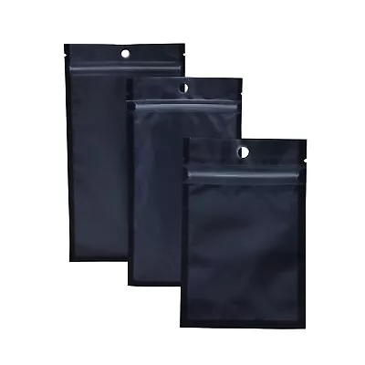 100 Flat Translucent/Black Mylar QuickQlick™Bags w/Hang Hole in Variety of Sizes - Image 1 of 4