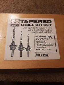 22 Piece Tapered Drill Bit Set #9156 - Picture 1 of 6