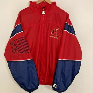 Vtg 90s Starter St Louis Cardinals Windbreaker Jacket Men L Embroidered Full Zip - Picture 1 of 12